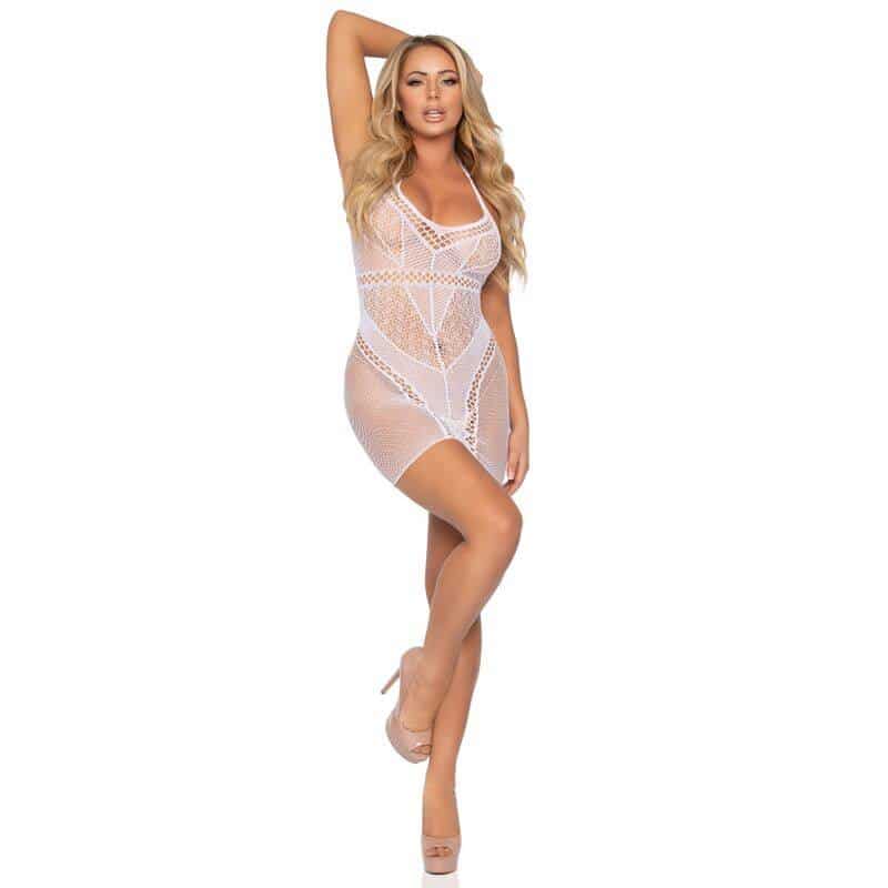 Leg Avenue White Mini Netted Dress Leg Avenue White Mini Netted Dress