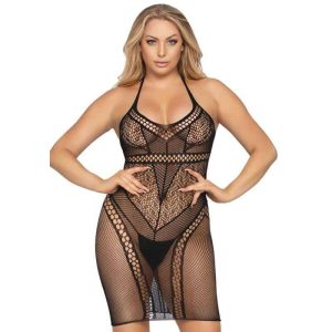 Leg Avenue Black Mini Net Dress