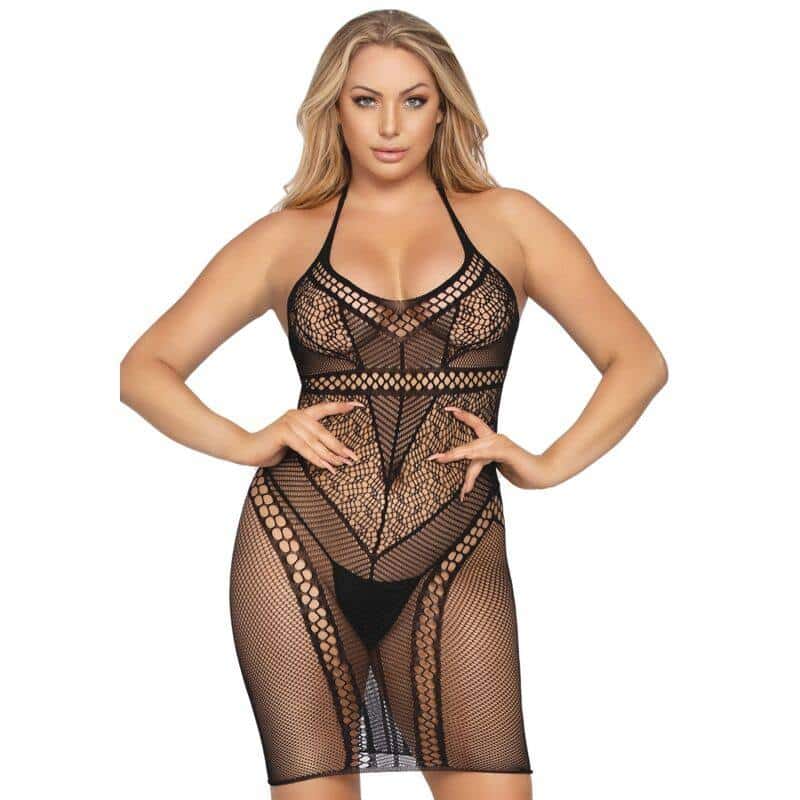 Leg Avenue Black Mini Net Dress