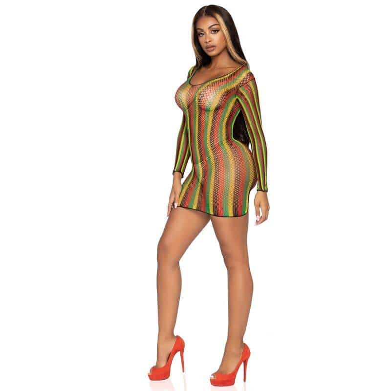 Leg Avenue Rasta Mini Dress Long Sleeve Leg Avenue Rasta Mini Dress Long Sleeve