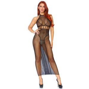 Leg Avenue Dual Net Halter Dress