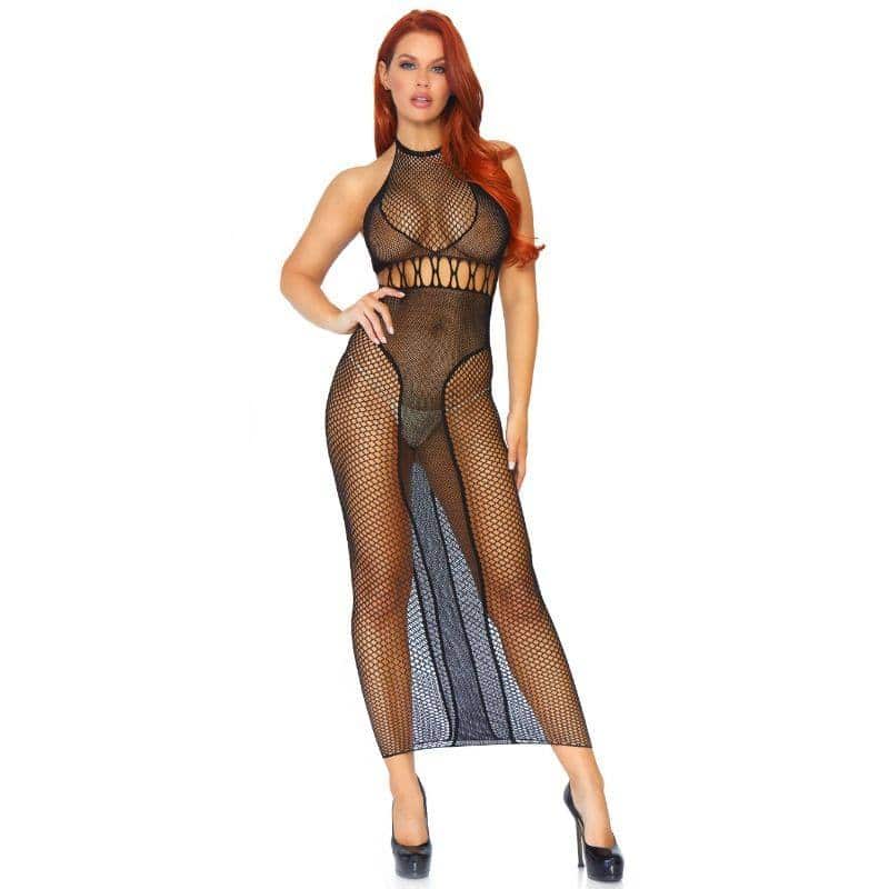 Leg Avenue Dual Net Halter Dress