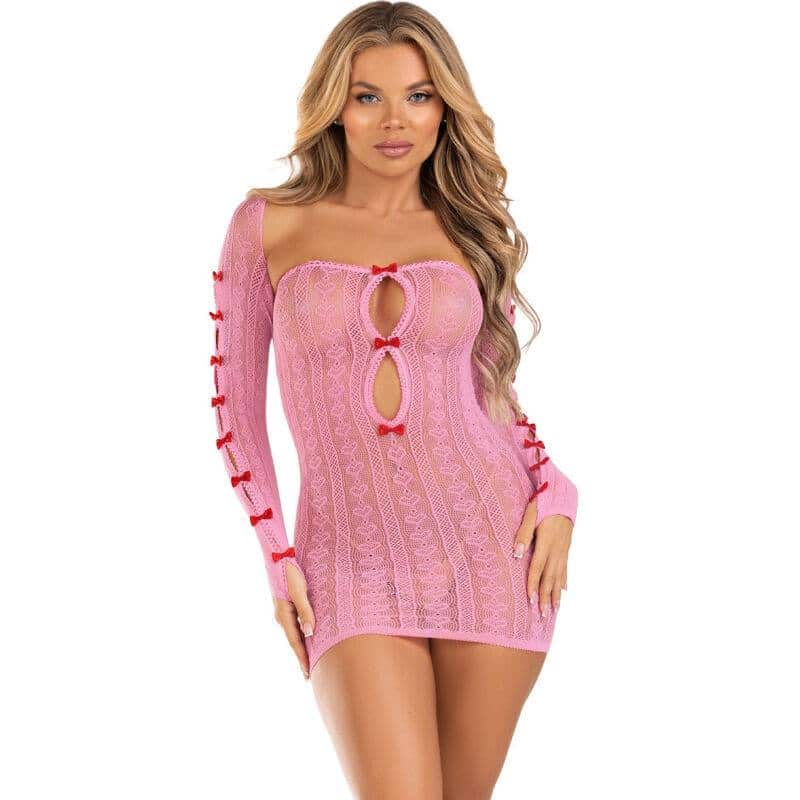 Leg Avenue Heart & Bows Pink Jumpsuit