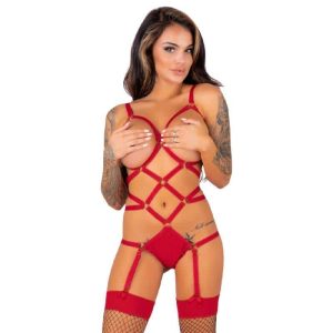 Livco Corsetti Fashion - Thiara LC 20213 Red Bodysuit Set
