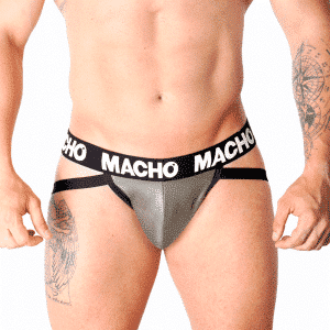 Macho MX27GR Leather Jock Strap Gray