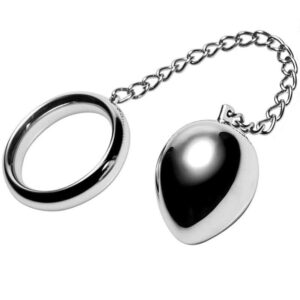 Metal Hard Cock Ring with Metal Ball Chain