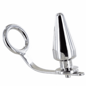 Metal Hard Anel Peniano com Plug Anal