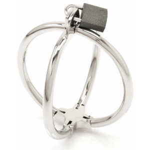 Metal Hard Criss Cross Stainless Steel Wrist Cuffs