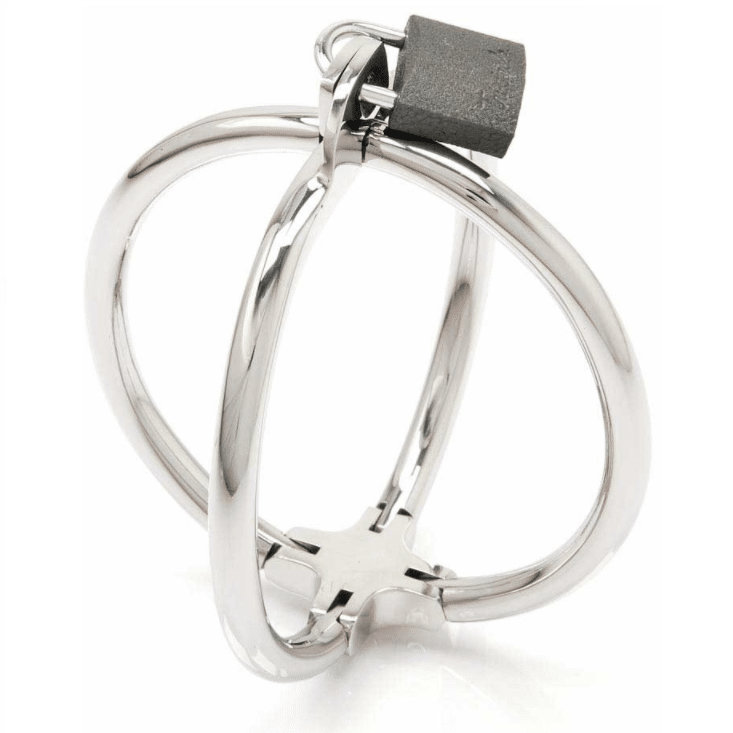Metal Hard Criss Cross Stainless Steel Wrist Cuffs