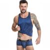 Anais Men - L Navy Top with Satin Stripes