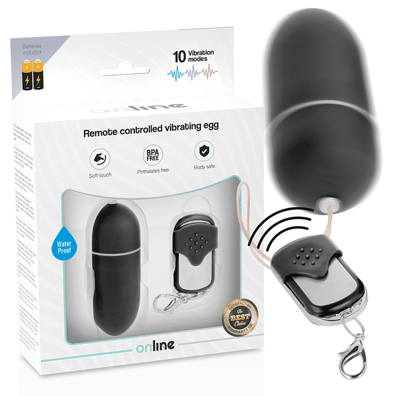 Online - Black VIBRATING EGG WITH REMOTE Control L