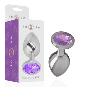 Intense - SMAll Anal PLUG IN ALUMINUM WITH VIOLET GEMSTONE
