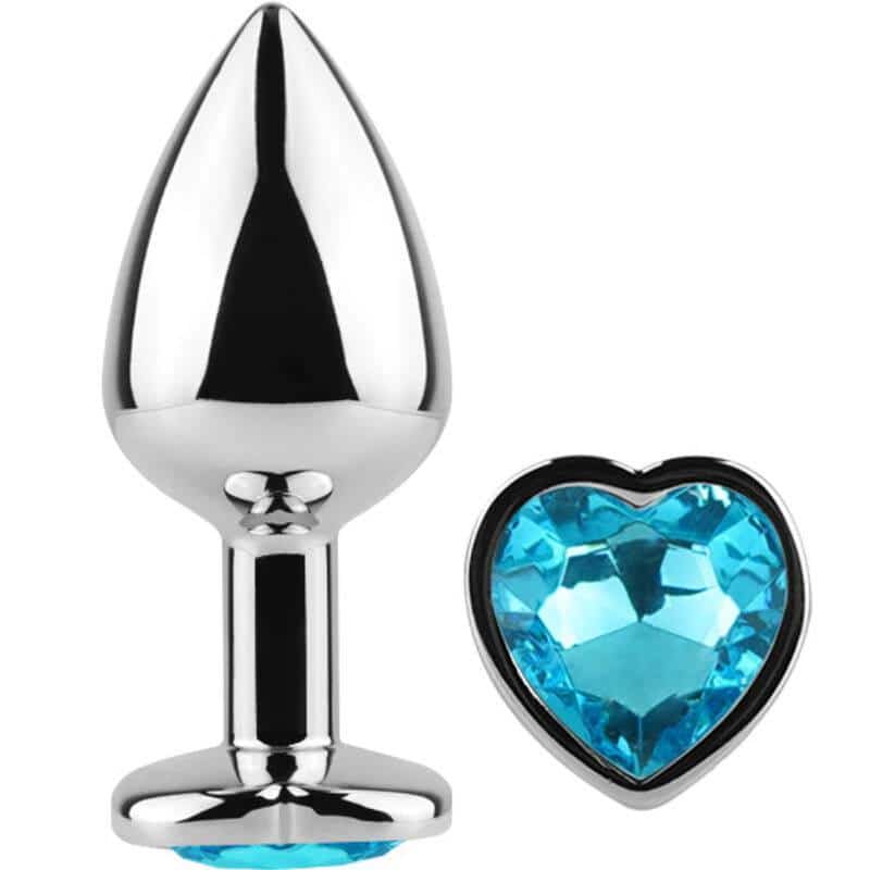 PLUG Anal METÁLICO PEQUEÑO CORAZÓN AZUL 7 CM - Secretplay