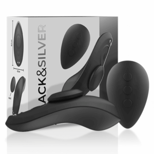 PRESTON Black & SILVER RECHARGEABLE SILICONE VIBRATOR FOR PANTIES