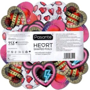 Pasante - HEART-SHAPED CONDOMS IN RED BAG 144 COUNT