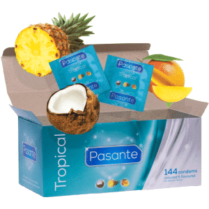 Pasante Tropical Flavored Condoms 144 Pack