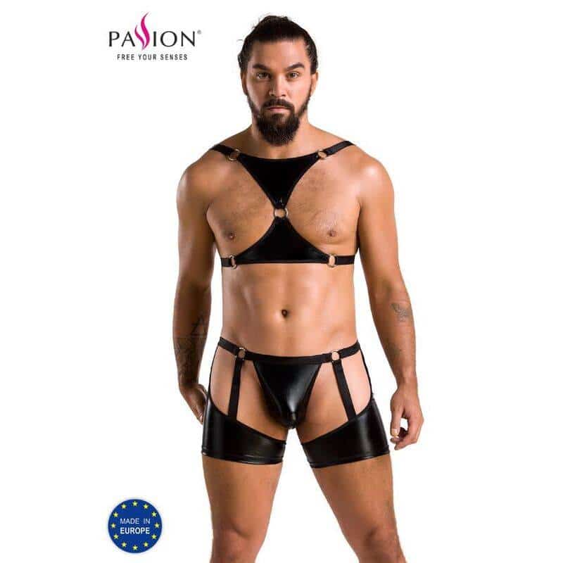 Passion - 047 ARON Black LINGERIE SET S/M