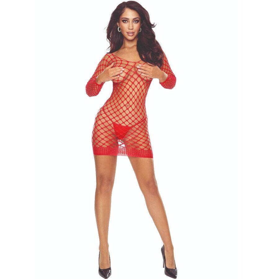 Passion - BS108 Collants Vermelha em Malha
