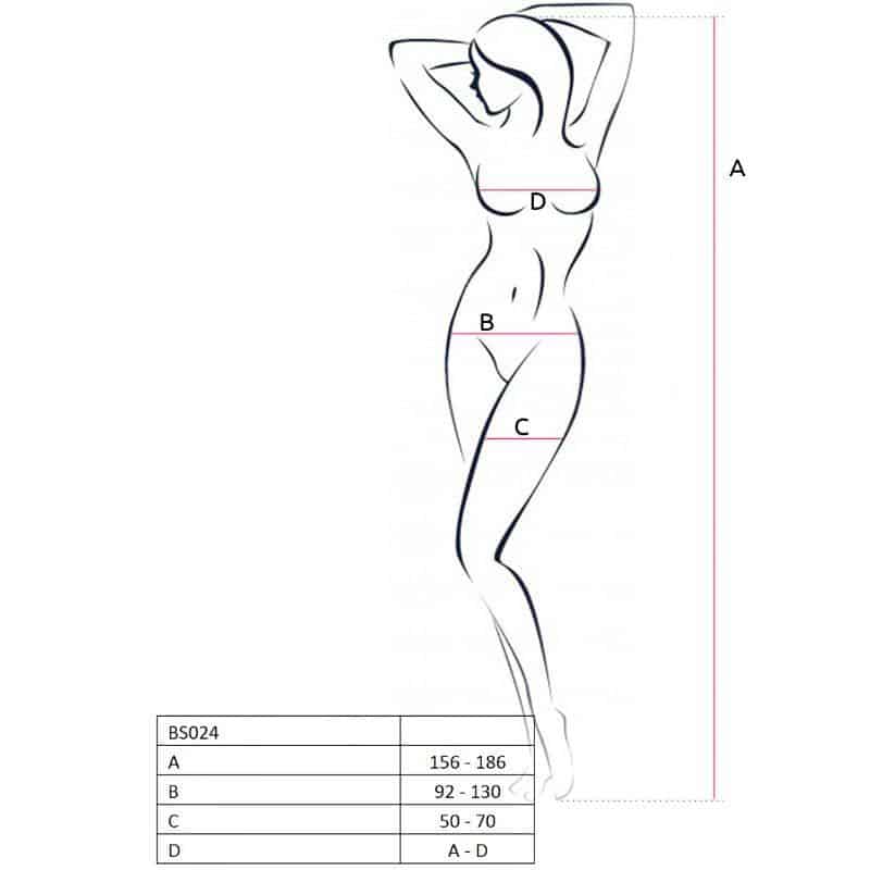 Passion - WOMEN'S BS024 Black BodySTOCKing WITH CROTCH OPENING Passion - WOMEN'S BS024 Black BodySTOCKing WITH CROTCH OPENING