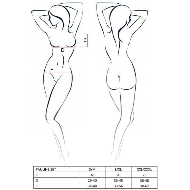 Passion Pauline Set 3pc S/M Women's Lingerie Passion Pauline Set 3pc S/M Women's Lingerie