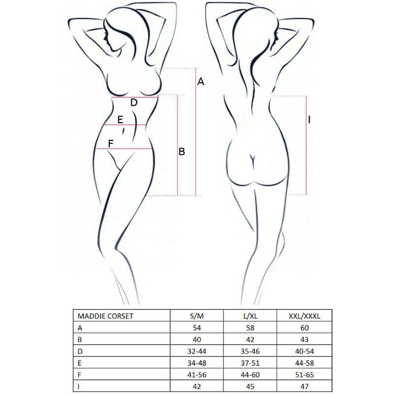 Passion - Corset Maddie Preto S/M Passion - Corset Maddie Preto S/M