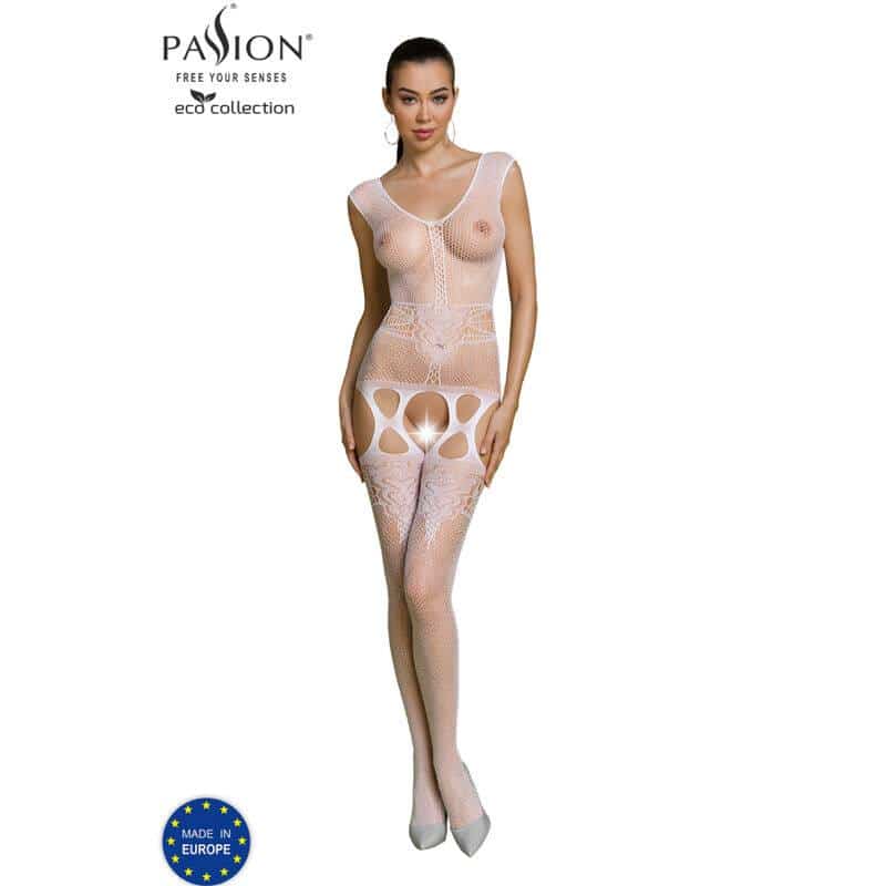 Passion Eco Bodystocking BS014 White Lingerie