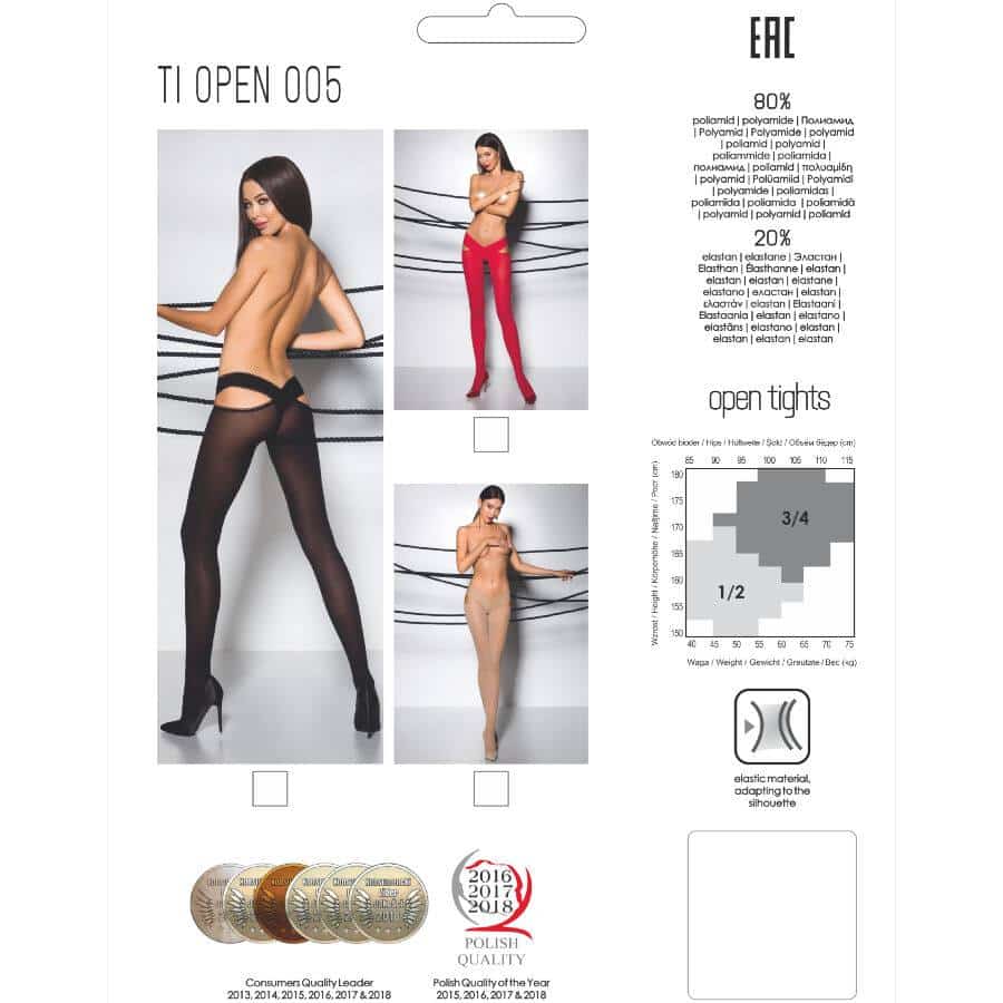 Passion - TIOPEN 005 60 DEN RED 3/4 TIGHTS WITH UniqUE CUT Passion - TIOPEN 005 60 DEN RED 3/4 TIGHTS WITH UniqUE CUT