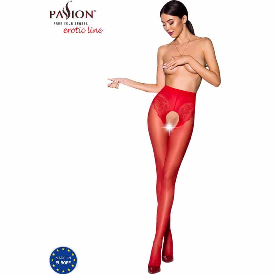 Passion - TIOPEN 006 3/4 RED HOSIERY 30 DEN