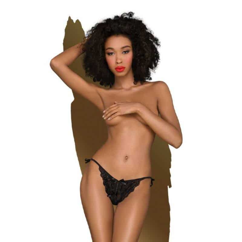 Penthouse - Black THONG TOO Hot TO BE Real L/XL