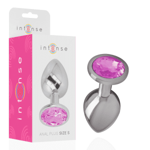 Metal Anal Plug with Pink Crystal