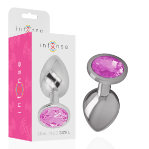 Metal Anal Plug Intense with Pink Crystal Detail