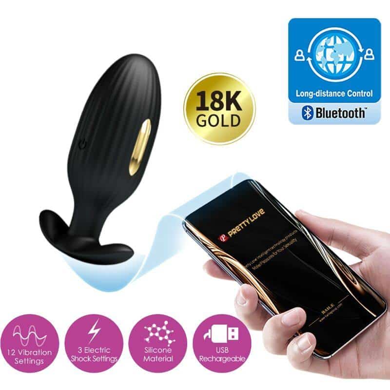 Jefferson Black Anal Plug with App Control