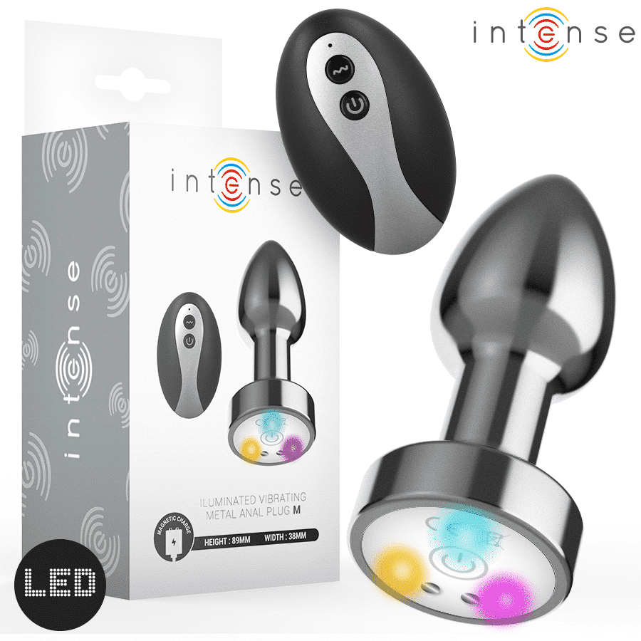 Vibrating Metal Anal Plug with LED