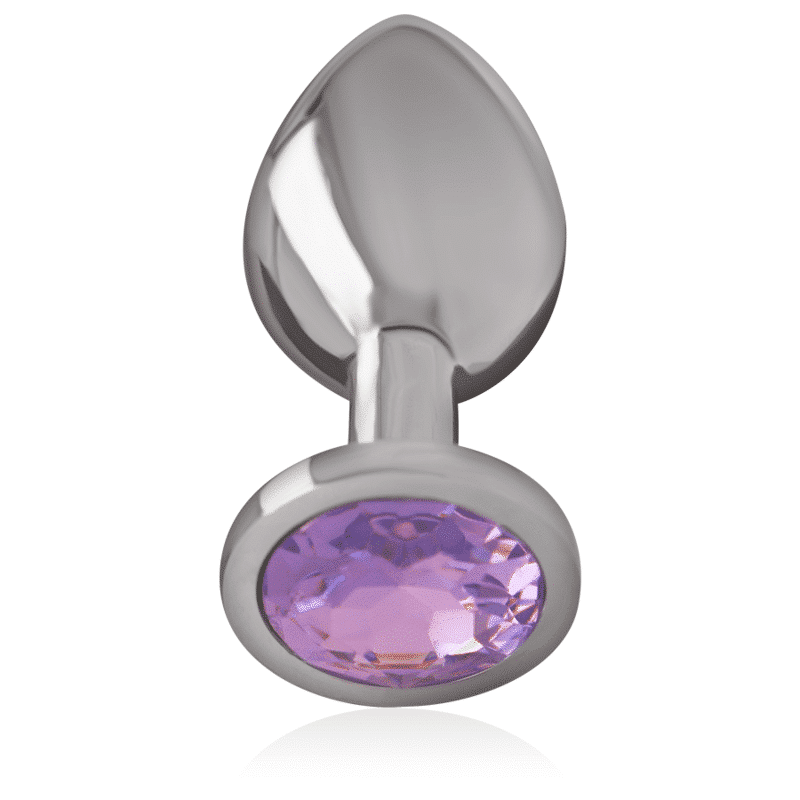 Intense Aluminum Anal Plug with Violet Gemstone Intense Aluminum Anal Plug with Violet Gemstone