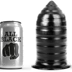 All Black 16cm Textured Anal Plug