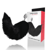 Silver Anal Plug 8cm with Flexible Black Tail