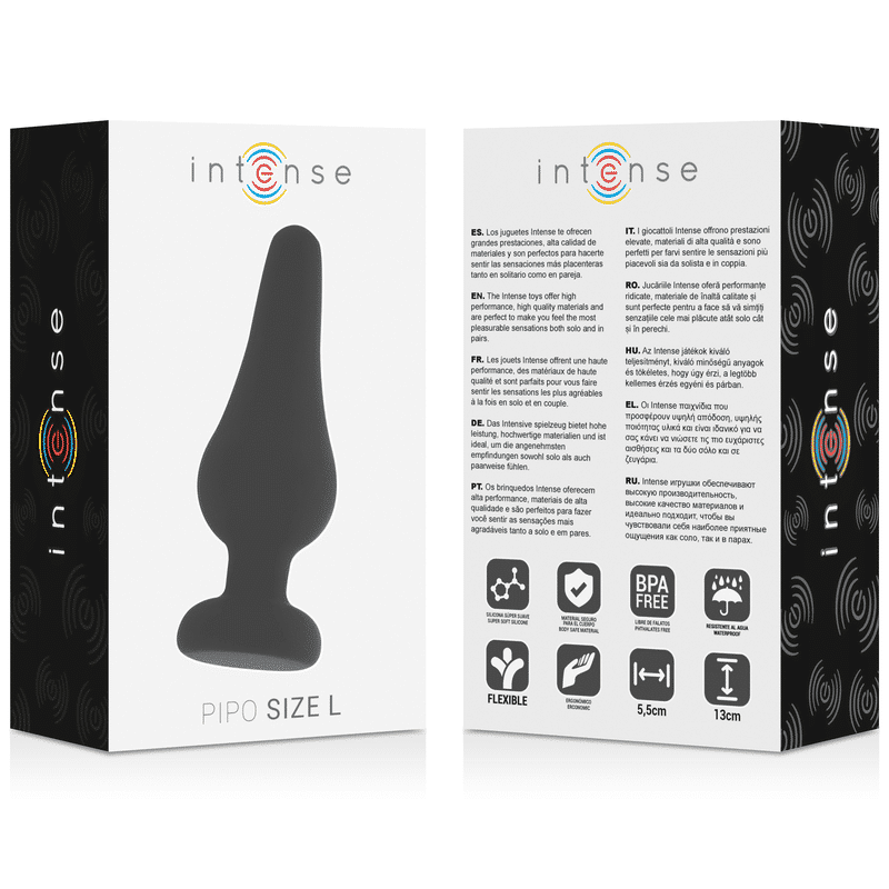 Plug Anal Silicone Preto 13cm Intense Plug Anal Silicone Preto 13cm Intense