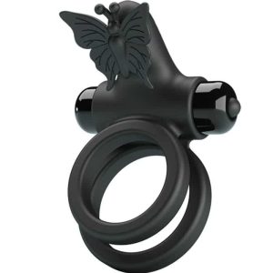 Pretty Love - Black STIMULATOR WITH DOUBLE VIBRATING RING