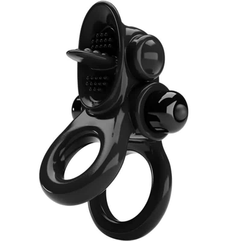 Black Pretty Love Double Ring Vibrator