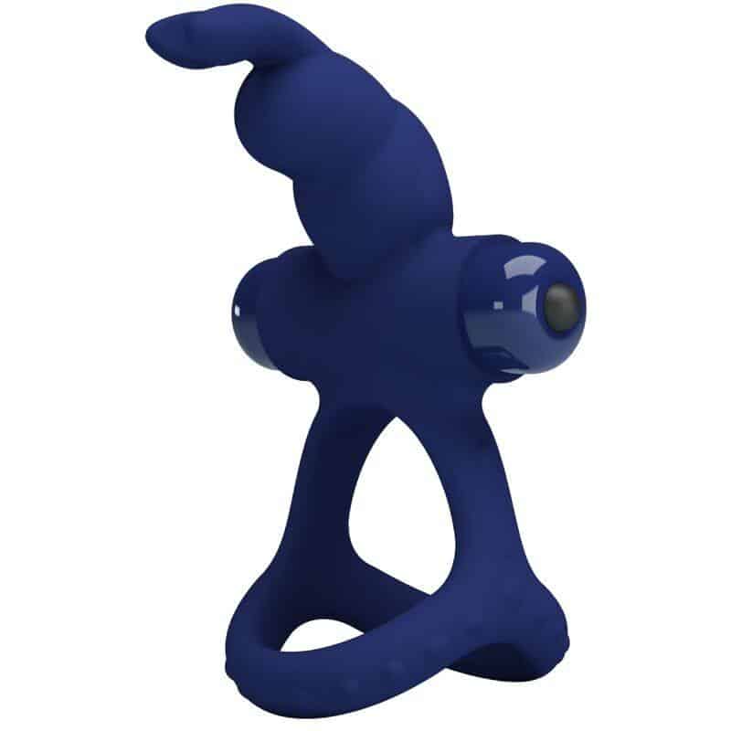 Pretty Love Double Rabbit Vibrating Ring Blue Pretty Love Double Rabbit Vibrating Ring Blue