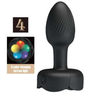 Black OLMAN Anal Plug with Flashing LED