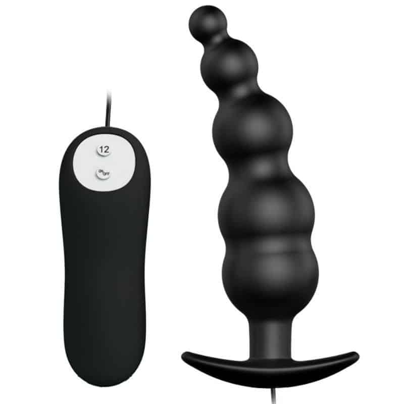 Pretty Love - Black SILICONE Anal PLUG WITH 12 VIBRATION SETTINGS