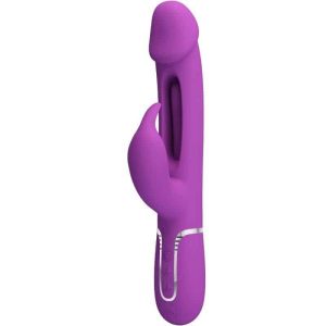 Pretty Love - VIBRADOR RABBIT MORADO 3 EN 1 CON DOBLES MOTORES