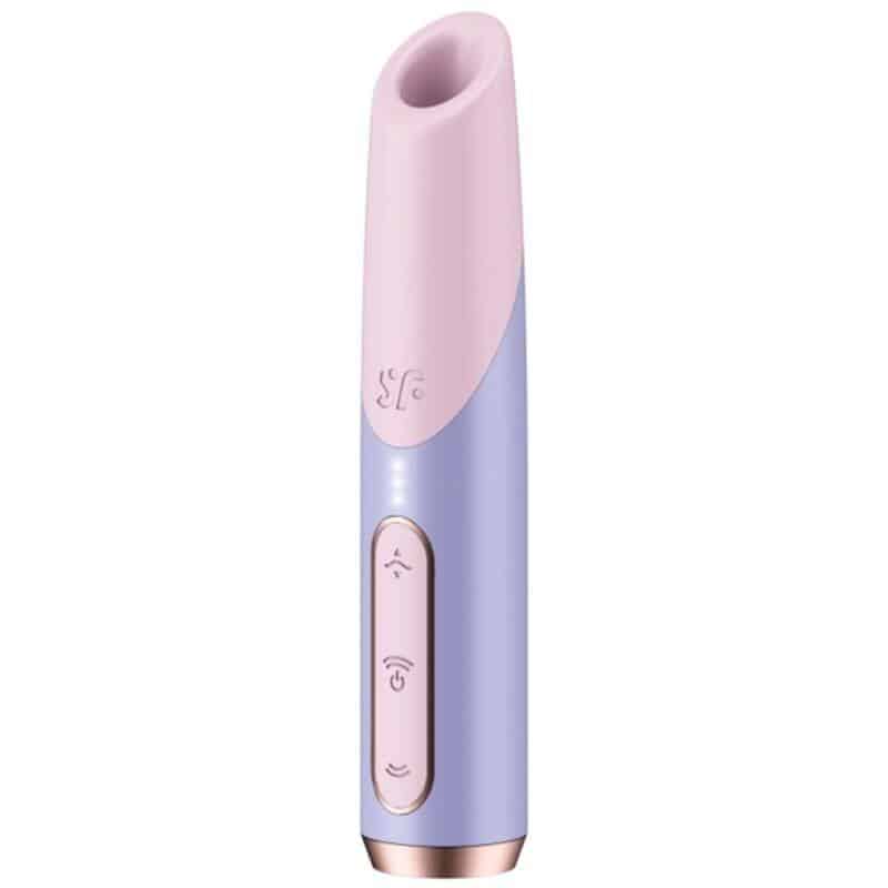 Satisfyer Pink/Violet Bold Kiss Wave - Travel Air Wave Massager