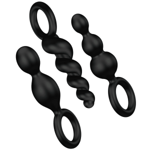 Juego de 3 Plugs Anal Satisfyer Negro