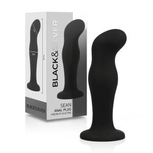 Black&silver Sean Anal Plug - Intense Silicone Stimulation in Black