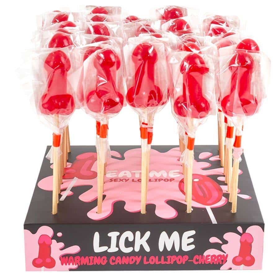 Secretplay - SPICY HEAT CHERRY PENIS LOLLIPOP DISPlay (40 UNITS)