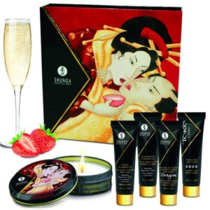 Shunga Geisha Strawberry Travel Set