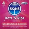 Skins Dots & Ribs Pack 4 Raised Texture Condoms