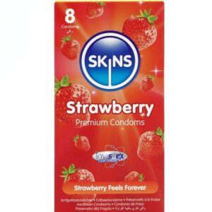 Skins - 8 PACK OF STRAWBERRY FLAVORED CONDOMS